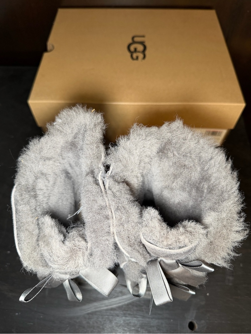 UGG - Grey Bailey Bow II Boots - Picture 8 of 8